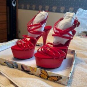 Sexy Shoes Size 7 Patent Red Platform sandal